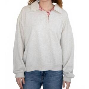 NEW THINGS BETWEEN vivi cotton collared sweatshirt in grey